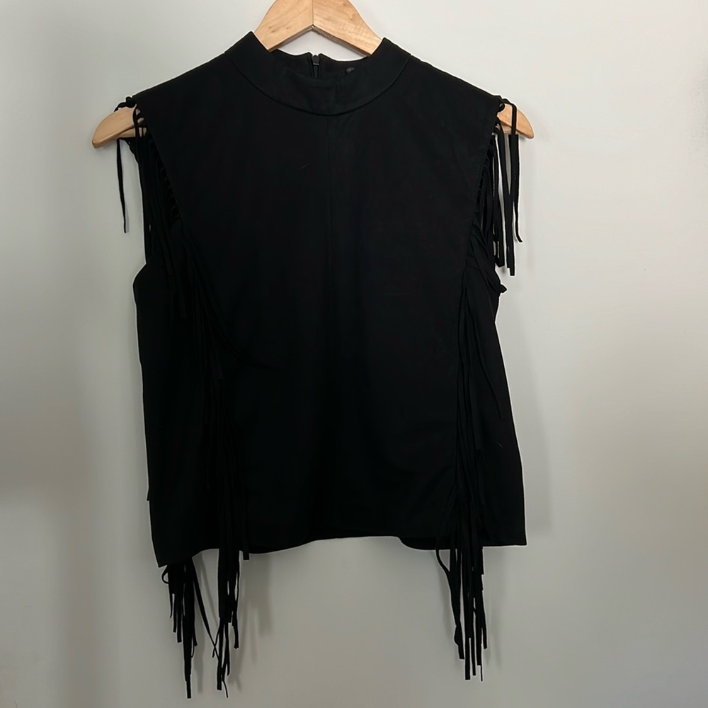 Zara Suede black top with fringes